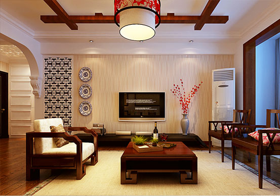 簡潔的中式客廳表現出了中式風大氣