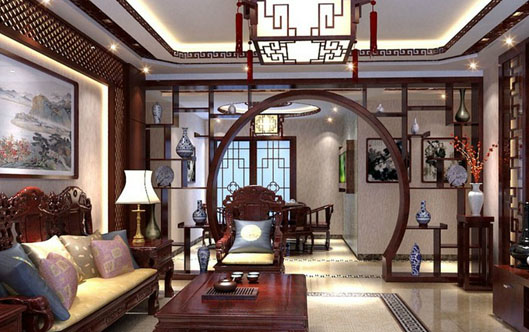 客廳和餐廳用的隔扇門分開