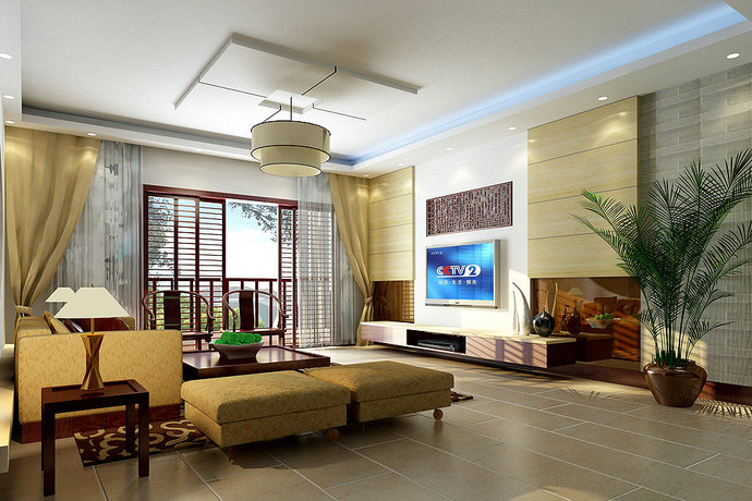 新中式風(fēng)格客廳效果圖展示