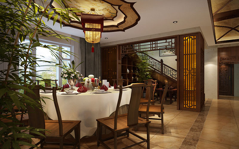 復(fù)式餐廳與樓梯在同一空間的展示