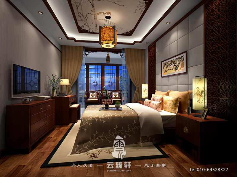 簡(jiǎn)約中式家裝臥室效果圖