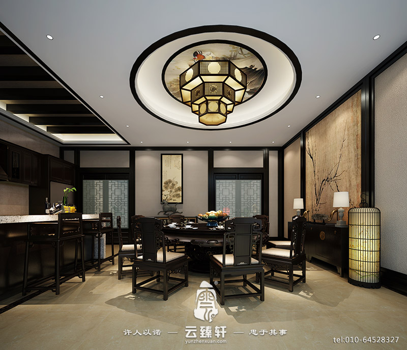 簡約中式風格餐廳裝修效果圖