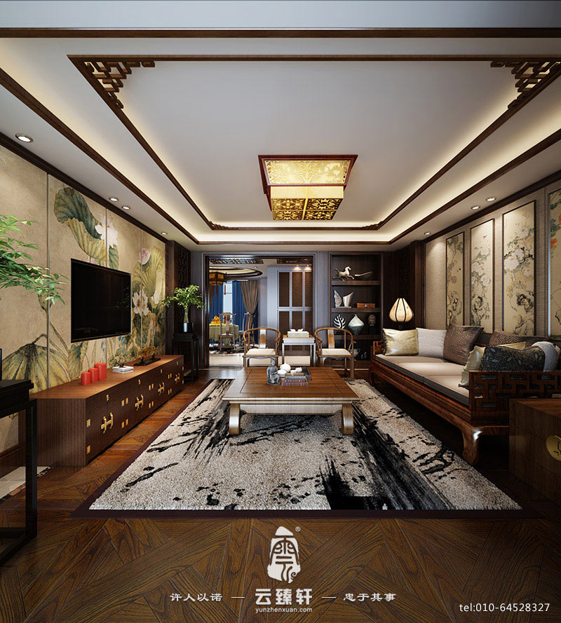 簡約中式優雅的客廳裝飾