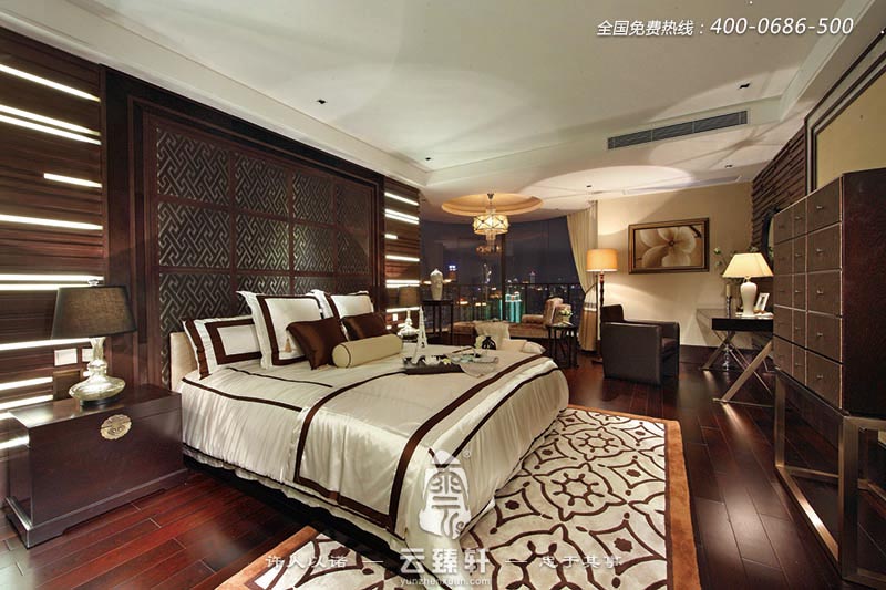 臥室客廳現(xiàn)代中式別墅裝修設(shè)計(jì)效果圖