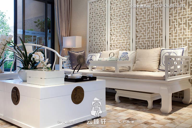 客廳簡潔大氣木質家具中式設計