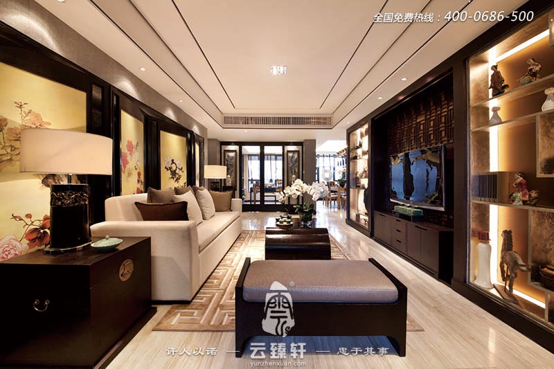 古樸淡雅的大戶型中式設(shè)計效果圖