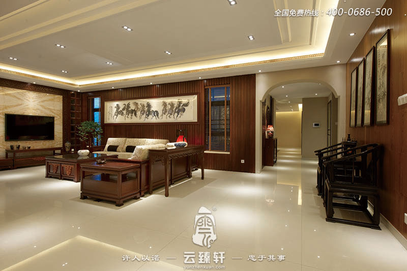 現代中式風格客廳裝修效果圖