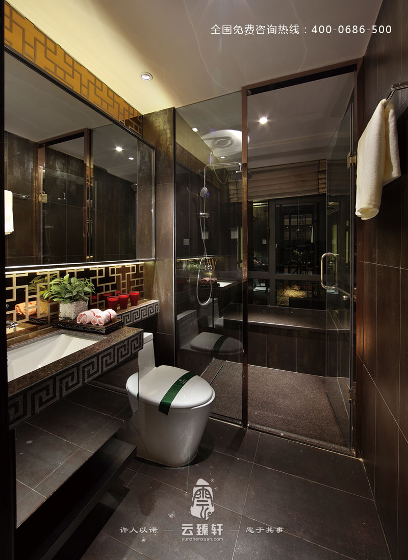 新中式風(fēng)格的衛(wèi)生間裝修效果圖