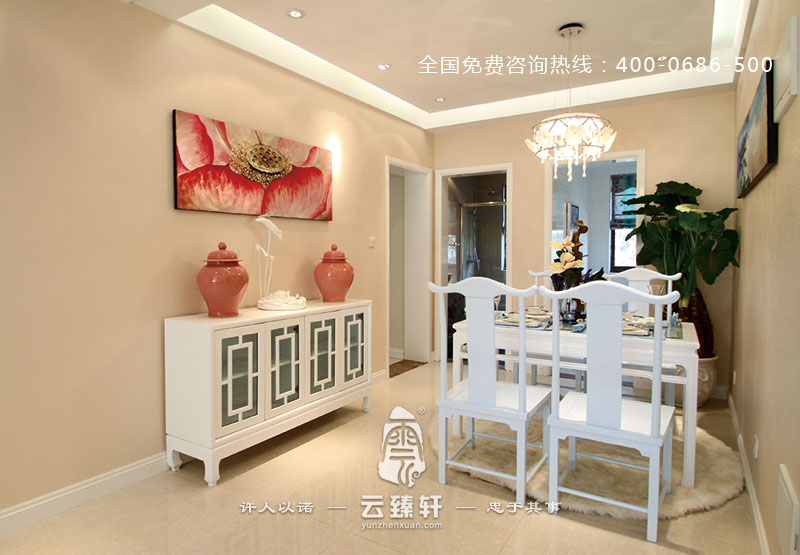 新中式餐廳的設計也是以白色為主