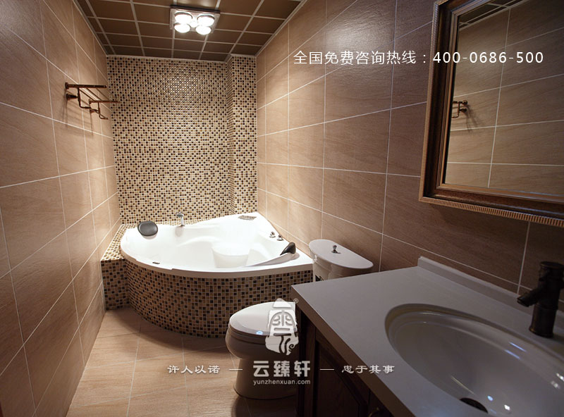 衛生間的裝修簡潔、簡約，