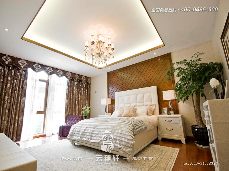 典雅華貴臥室背景墻裝修設計效果圖