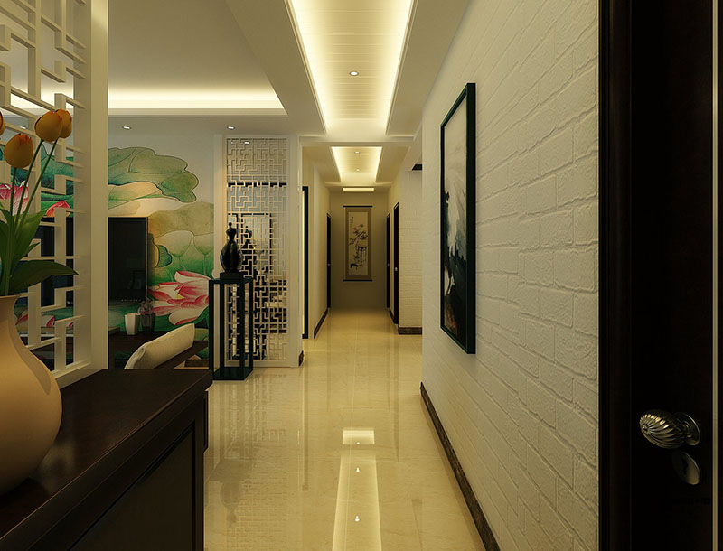 中式玄關色彩面積裝修技巧