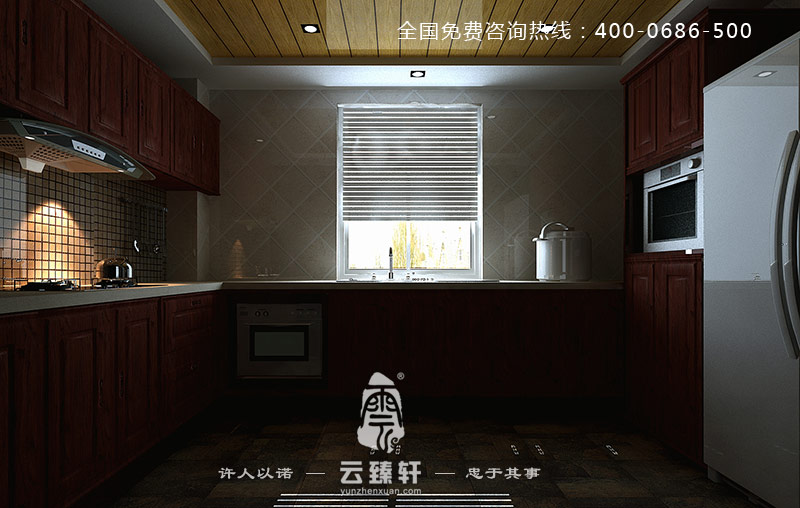 古典中式的廚房裝修效果功能分區(qū)明確