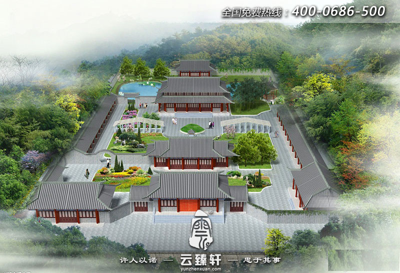 大型的三進(jìn)院四合院裝修設(shè)計(jì)案例