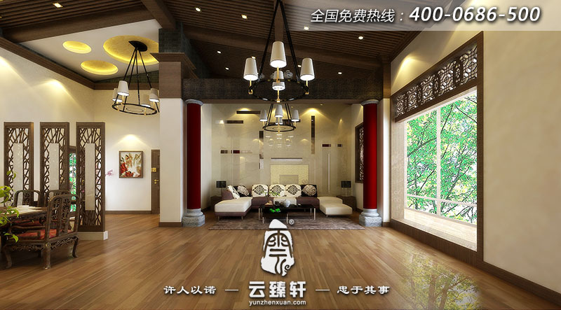 平層中式大宅主會(huì)客區(qū)另一視角