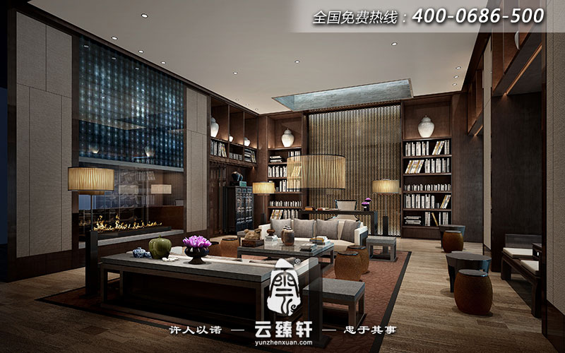 別墅書房設(shè)計效果圖