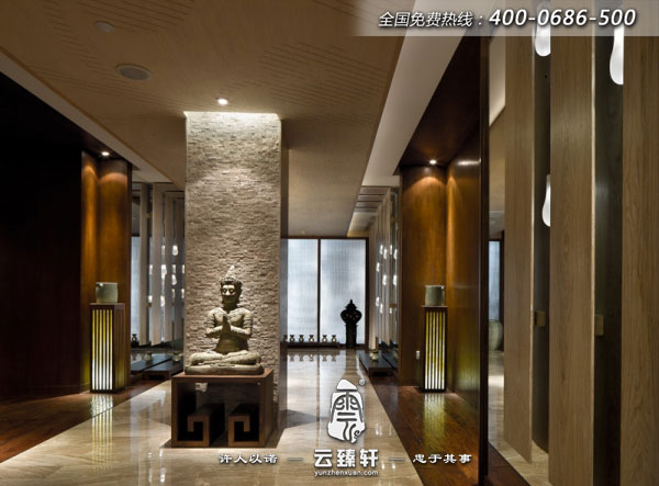 SPA會(huì)所廊道的裝飾石材的堅(jiān)硬