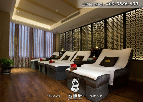 會(huì)所的足療區(qū)域共享，中式韻味十足