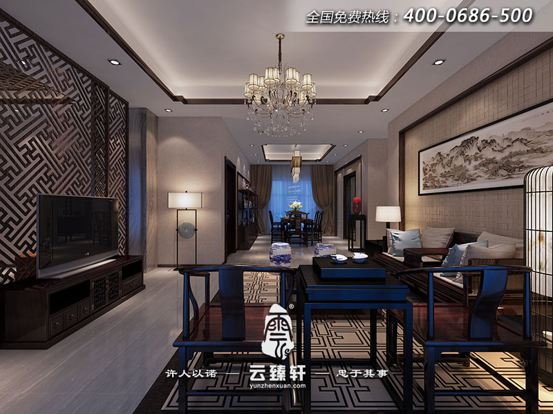 精品的大三居中式室內(nèi)家裝設(shè)計(jì)效果圖