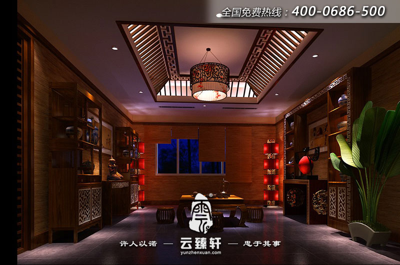 養生會所的茶室裝修吊頂