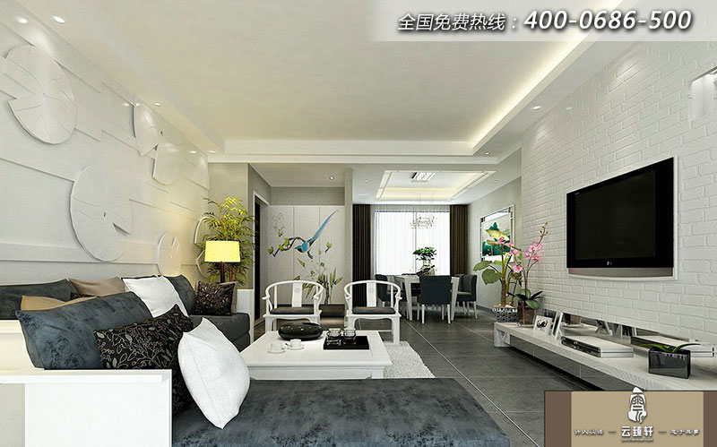 北京大戶型的禪意中式風格客廳設計