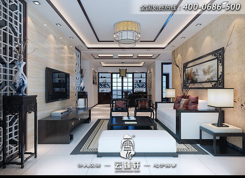 明亮、時尚新中式公共區域空間