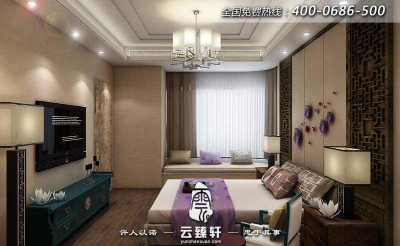現(xiàn)代中式禪意主臥室裝修效果圖