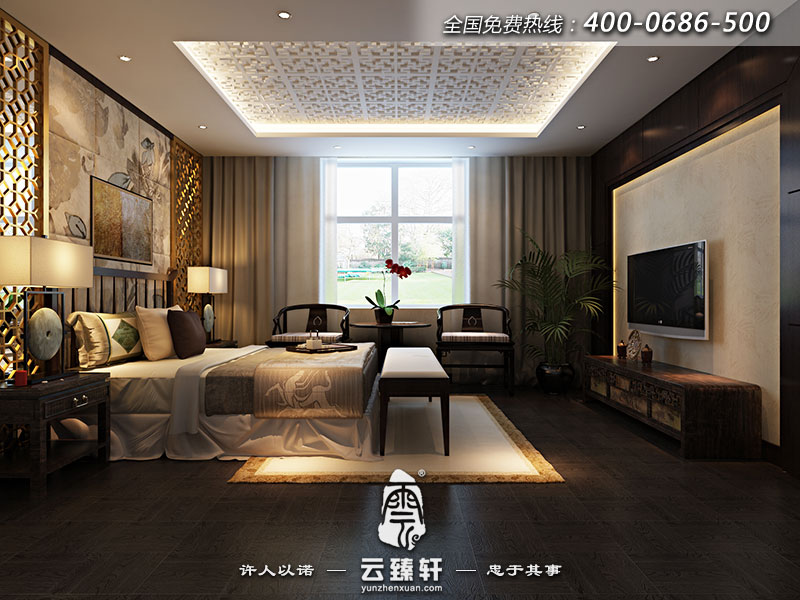 中式裝修臥室效果圖