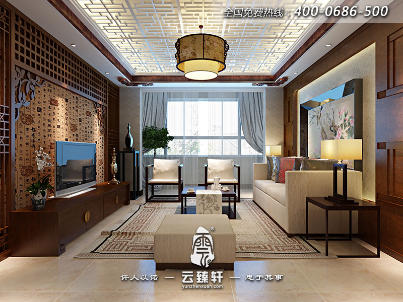 中式裝修客廳效果圖