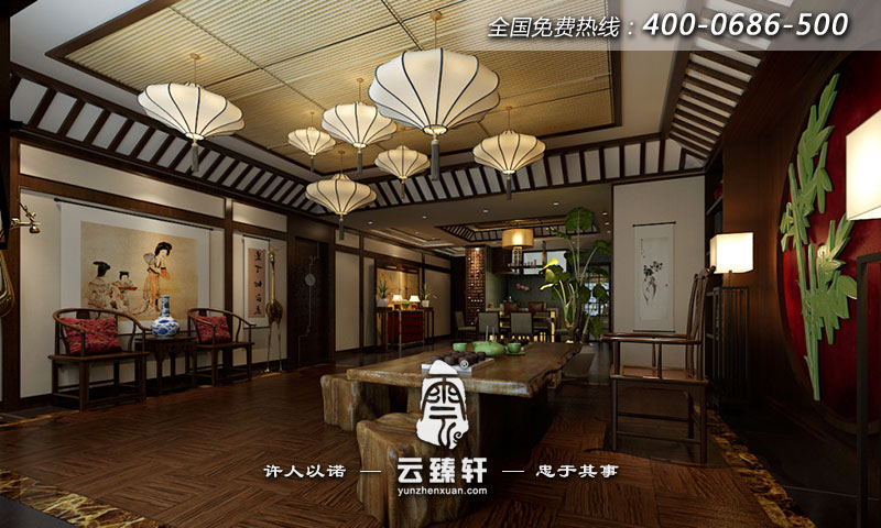 古風古貌茶樓設(shè)計包廂