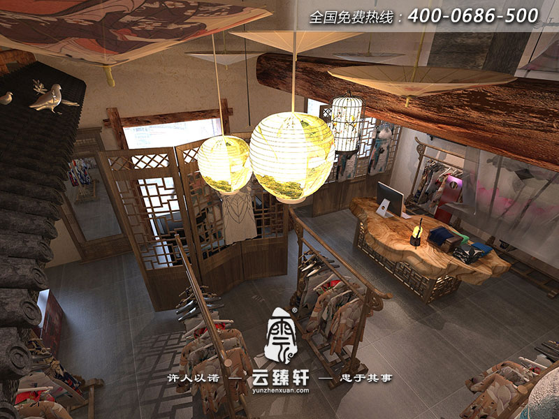 中式古典服裝店玄關圖片