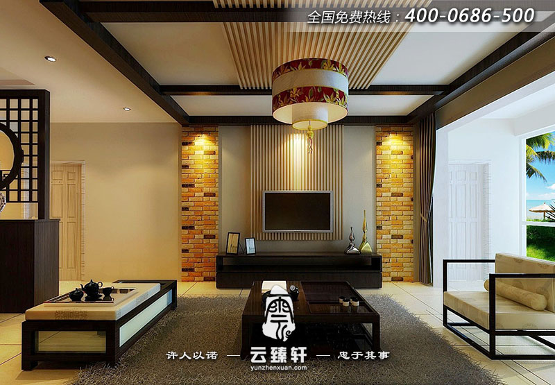 簡(jiǎn)約中式客廳背景墻