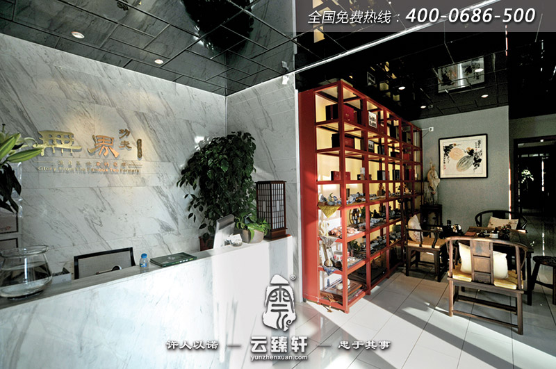 中式與現代的完美結合茶樓裝修效果圖