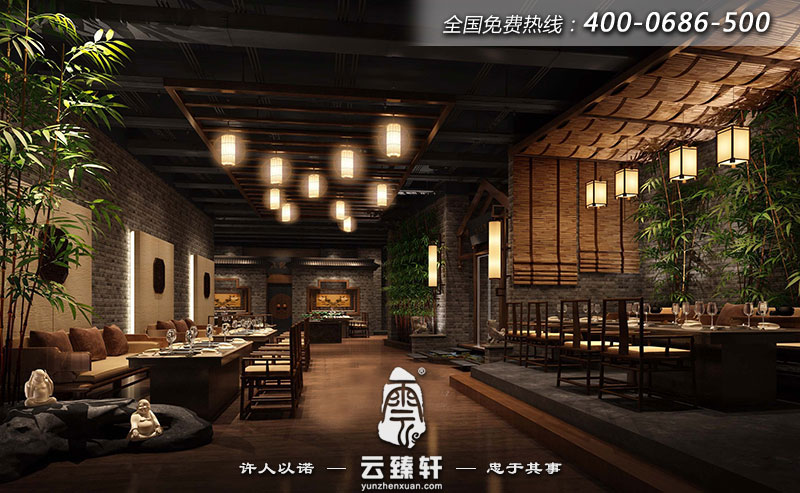 中式餐廳內(nèi)部設(shè)計效果圖
