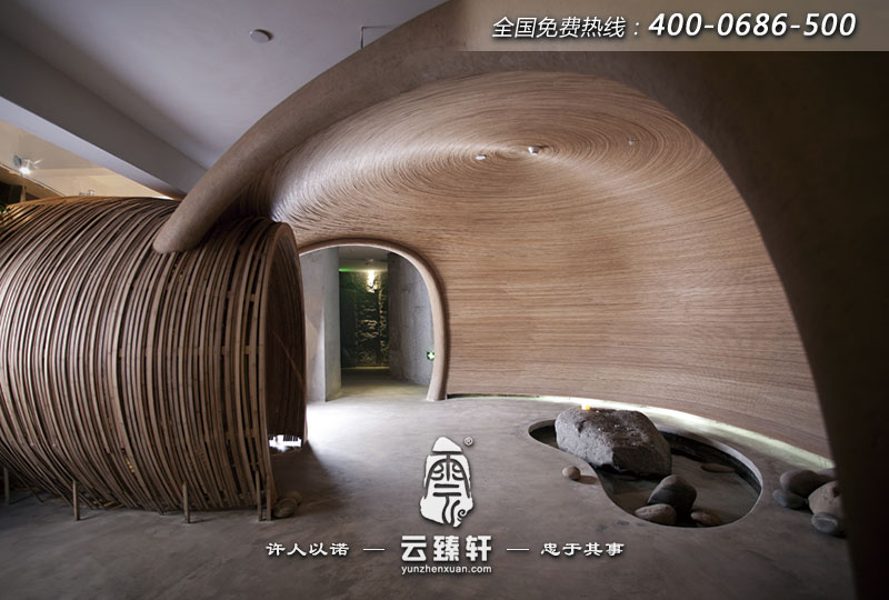 竹和石設計的樸素餐廳