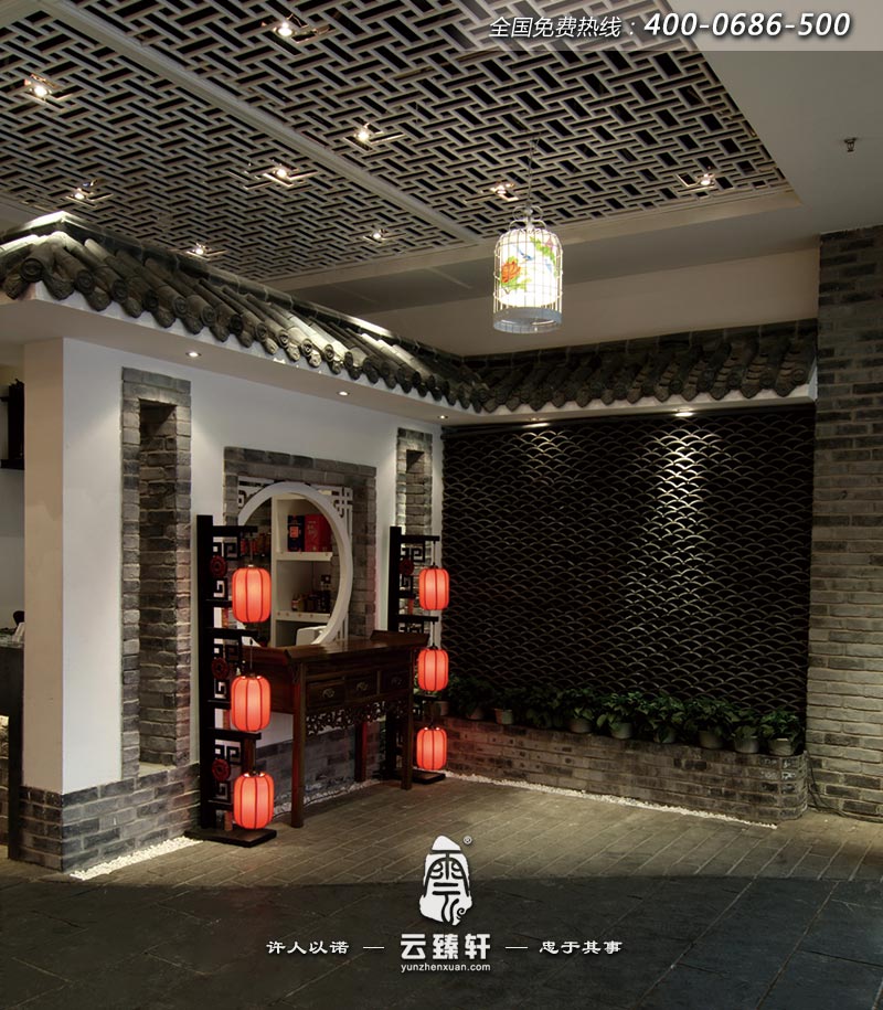 中式餐廳的玄關(guān)裝修設(shè)計(jì)