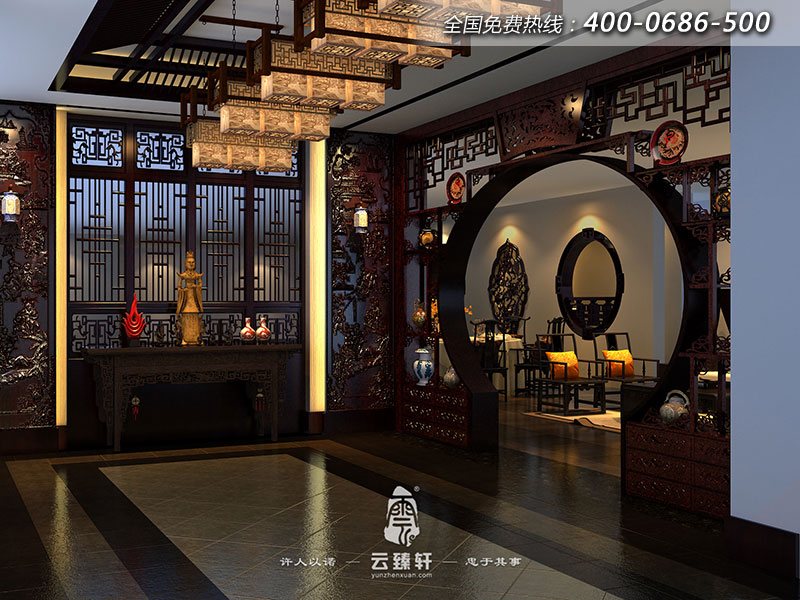 中式家具展廳的玄關(guān)設(shè)圖片