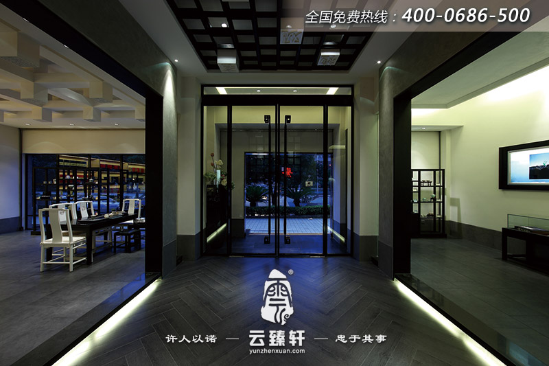 福州中式設計的茶文化展示廳效果圖