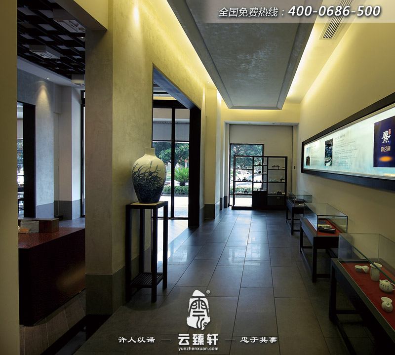 中式茶文化展廳入口處設計效果圖