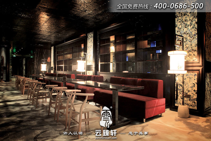 中式休閑餐廳會所設計效果圖