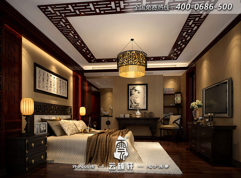 現(xiàn)代中式臥室裝修圖片