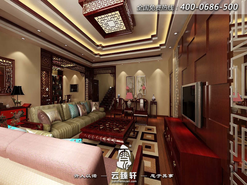 中式別墅客廳設(shè)計效果圖
