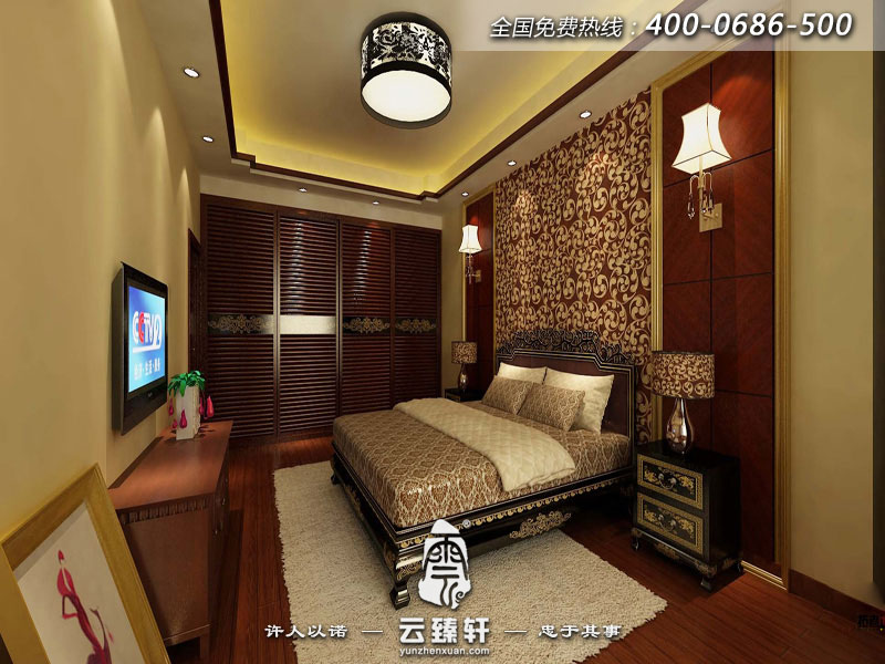中式別墅臥室設(shè)計效果圖