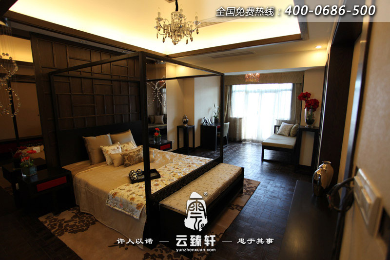 中式別墅臥室設計樣板間