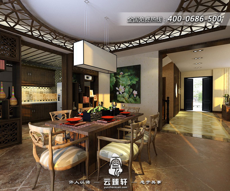 禪意風格餐廳效果圖