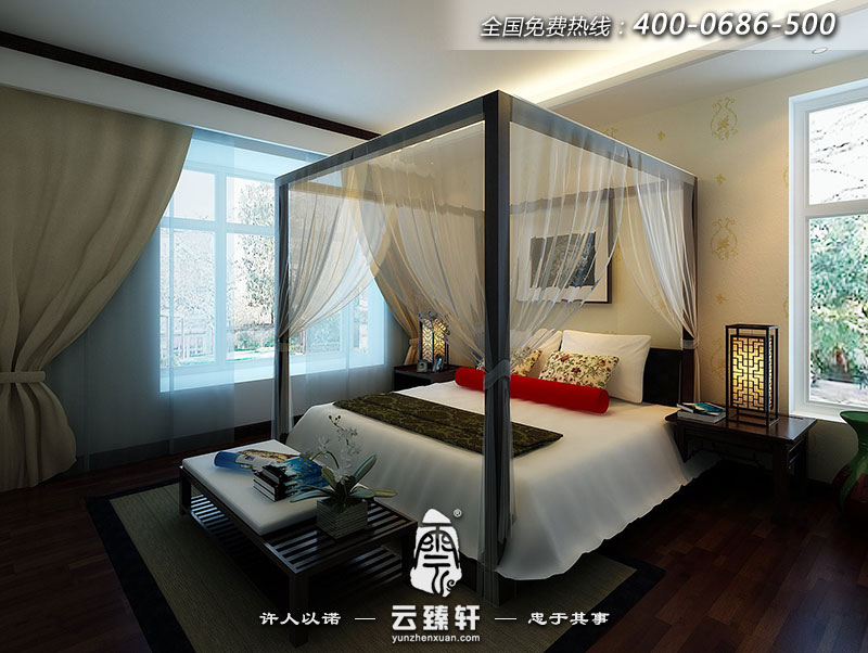 新婚中式臥室風水效果圖