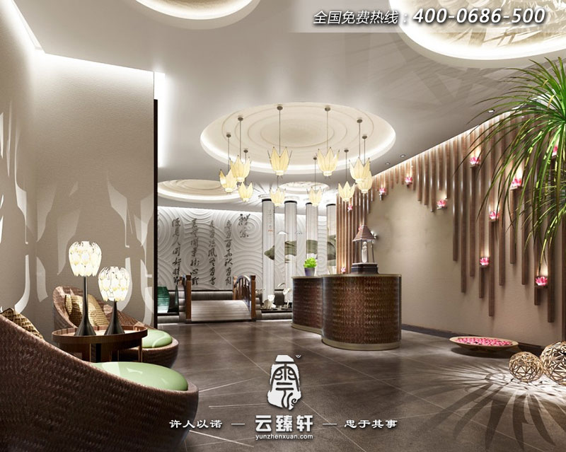 新中式會所設計效果圖