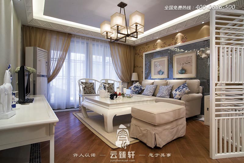 新中式裝修布藝沙發