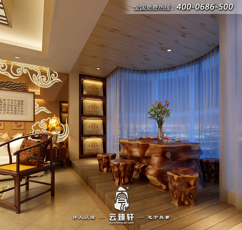 小陽臺改建成茶室效果圖