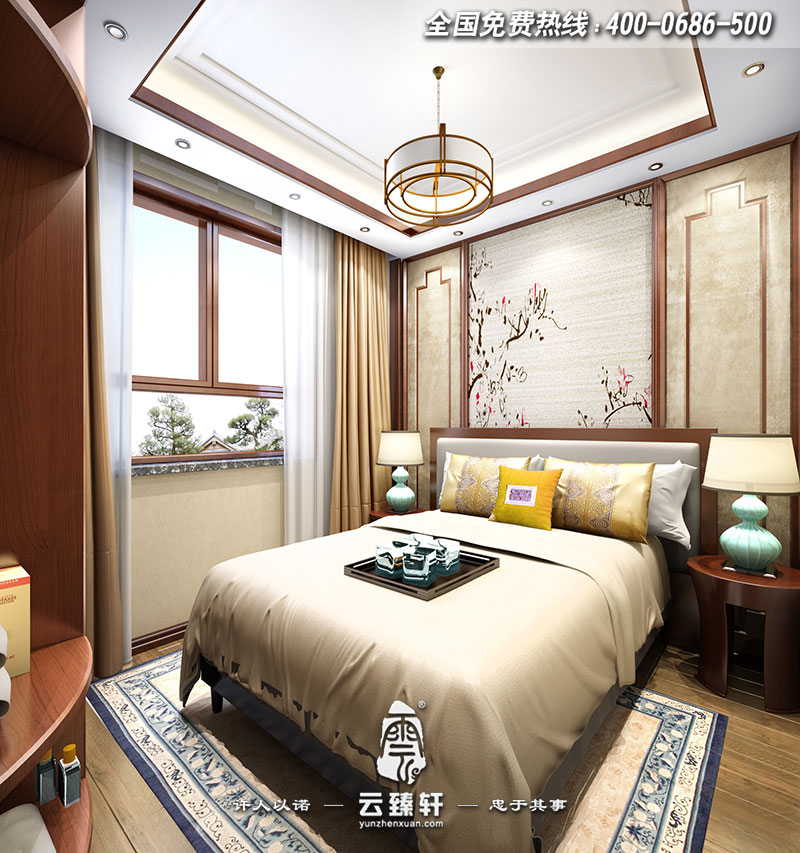 復(fù)式樓二層次臥室中式裝修效果圖